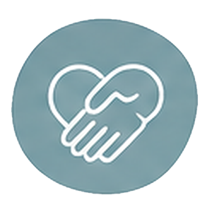 03 Icon+ - ReProcess Therapy - ReProcess Therapy Handshake icon symbolizing partnership and trust in a blue circle